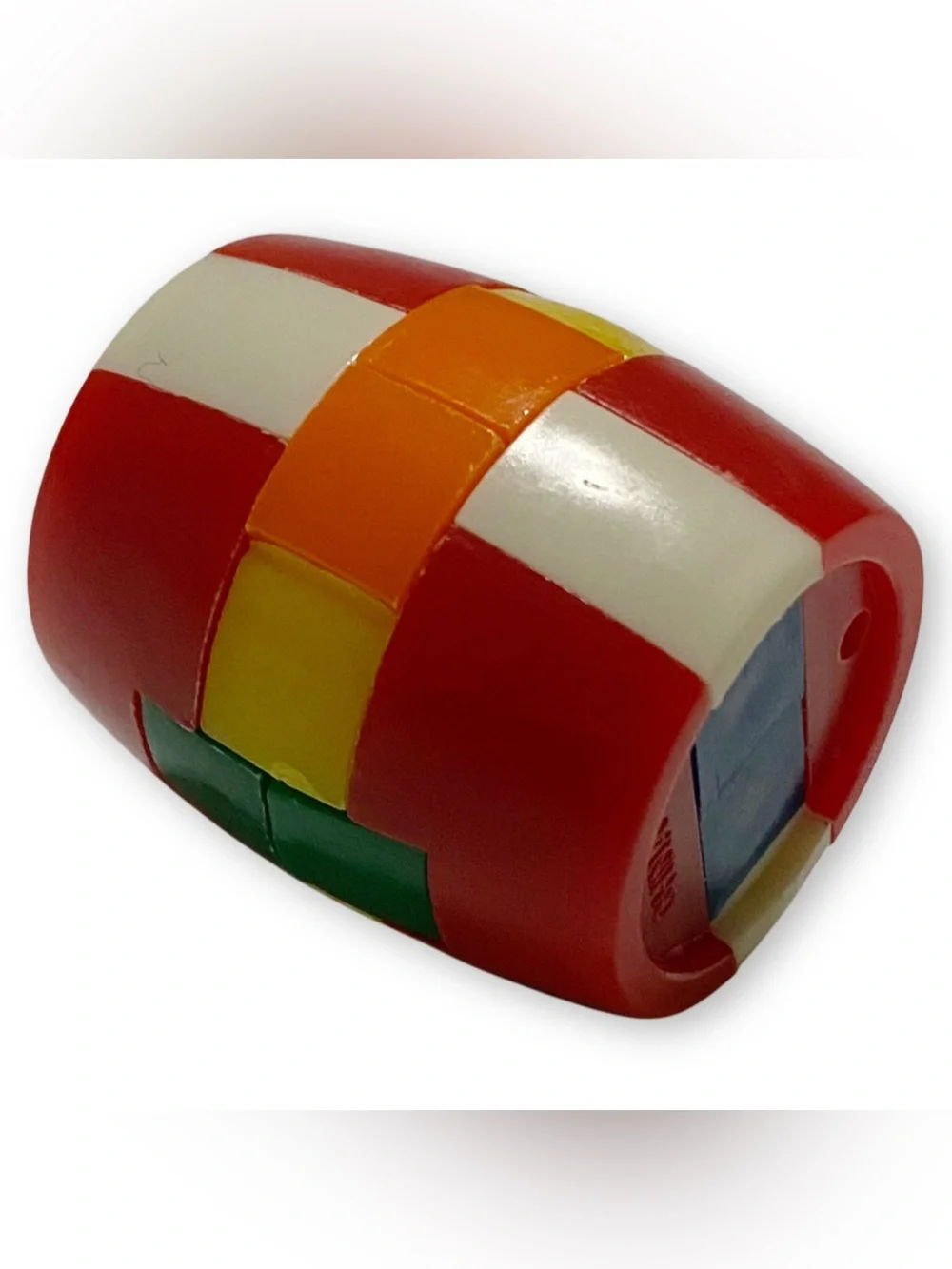Vintage 70s Rare Kumiki Mini Colorful Barrel Brain Teaser Burr Burr Puzzle Game